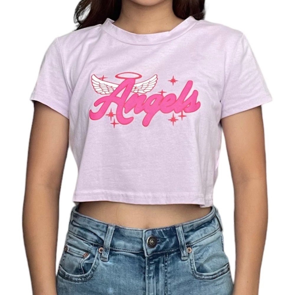 SHEIN angel cropped graphic tee